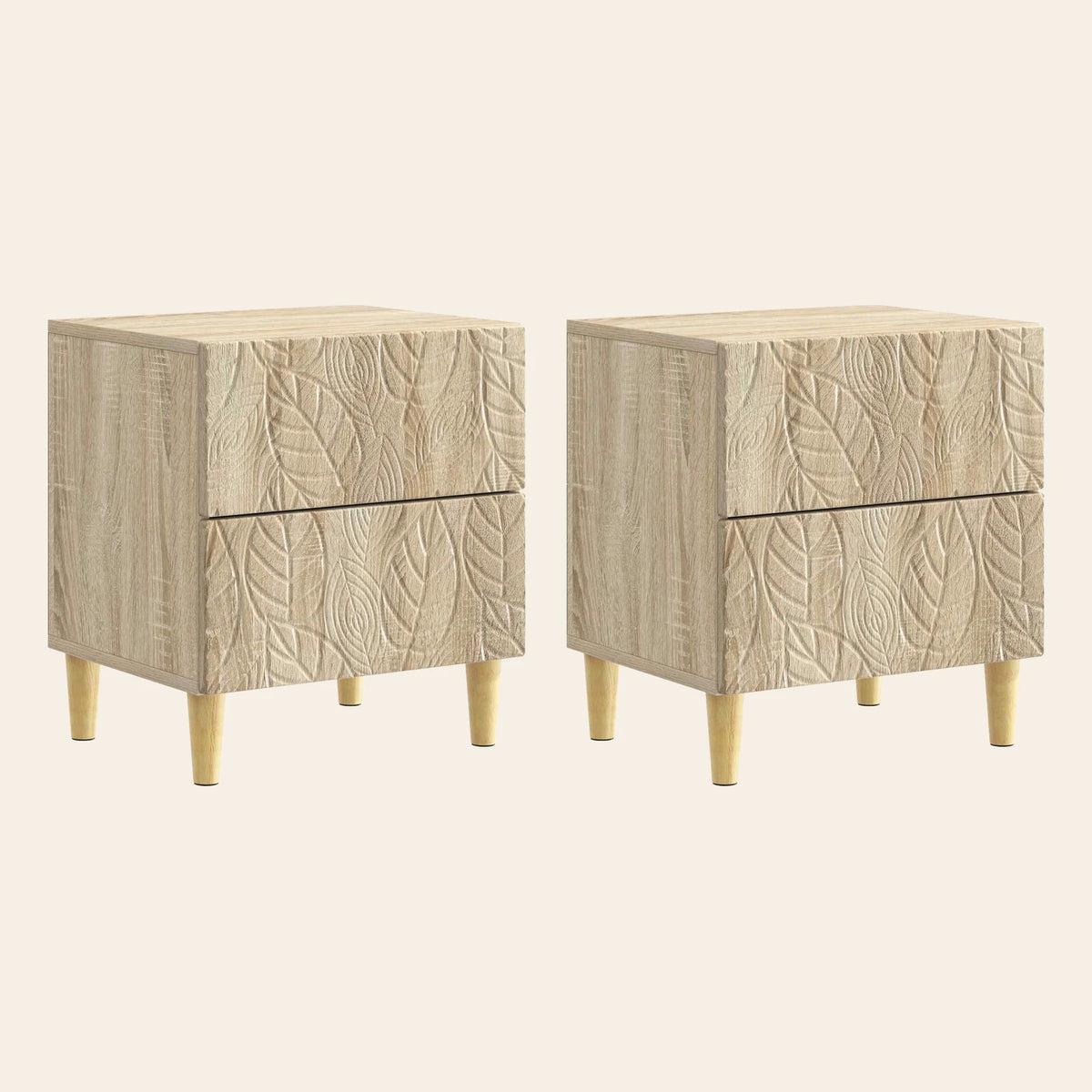 Table de chevet Songe chêne clair, lot de 2