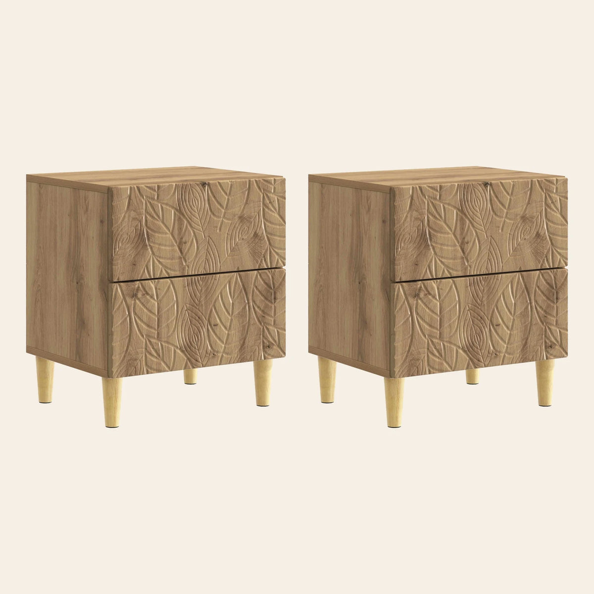 Table de chevet Songe chêne naturel, lot de 2