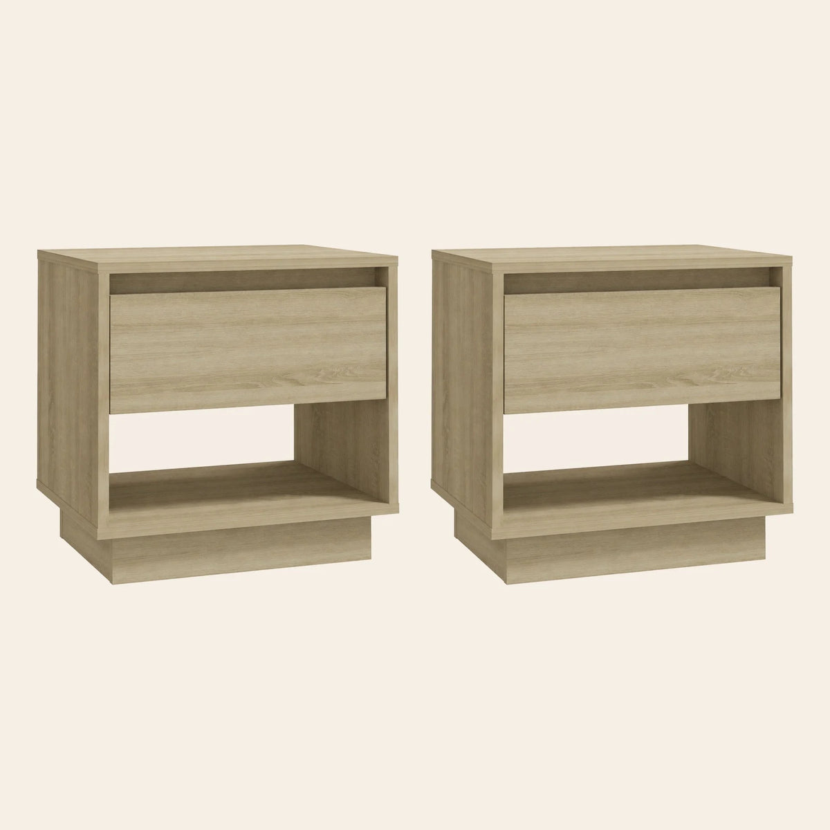 Table de chevet Veilleuse chêne clair, lot de 2