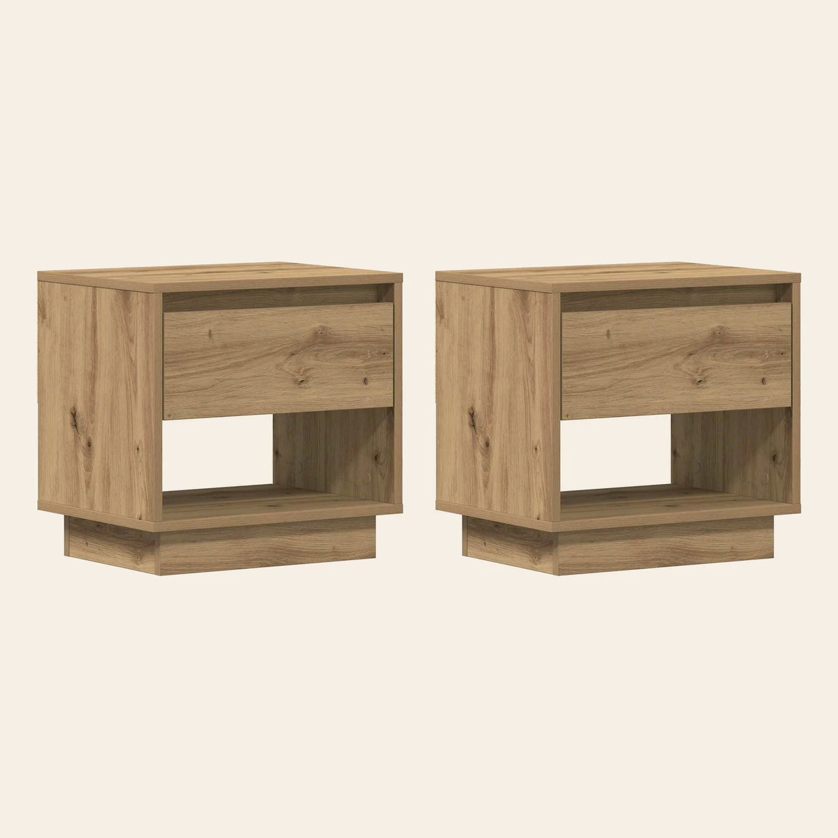 Table de chevet Veilleuse chêne naturel, lot de 2